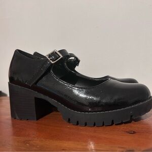 Soda Black Platform Mary Jane Shoes